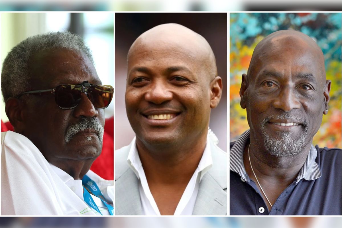 Clive Lloyd, Brian Lara and Vivian Richards from left to right.