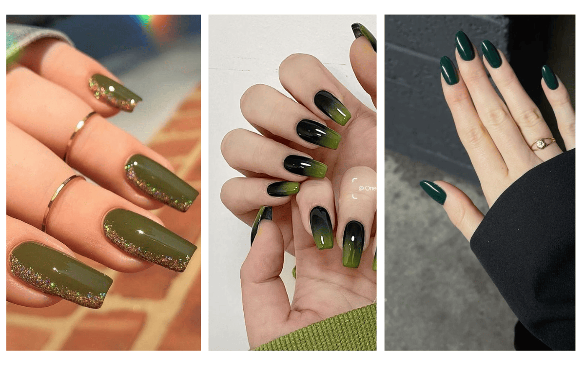 Green Nail Art Design Sawan 2025