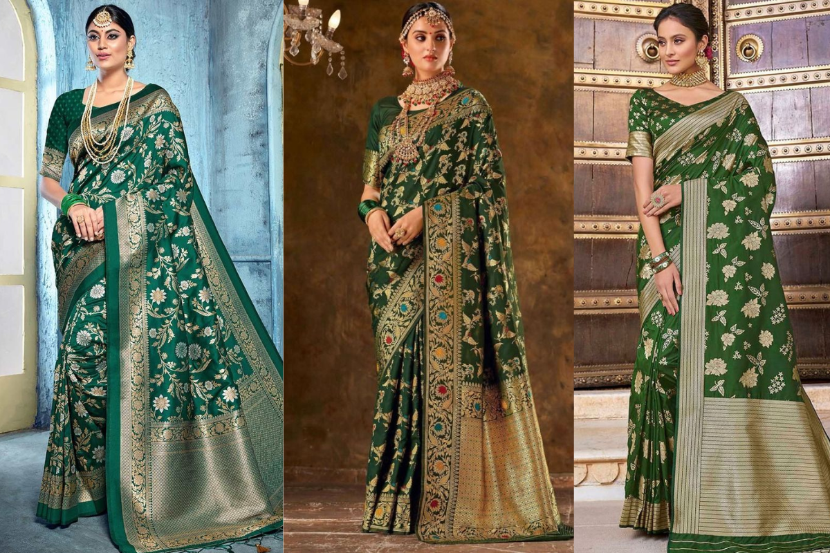 Green Saree Designs for Hariyali Teej