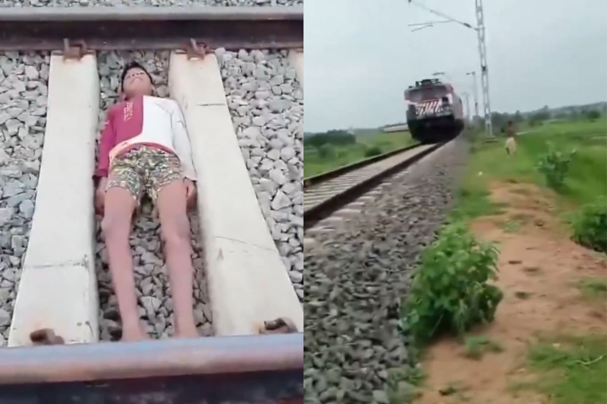 Indian Train stunt Viral Video