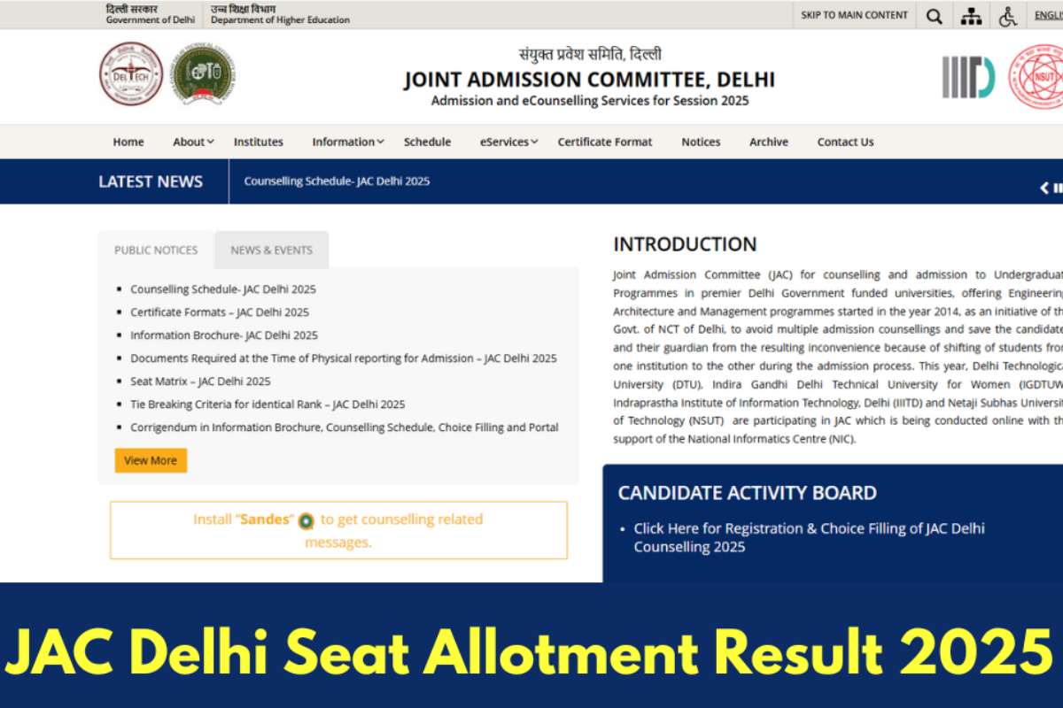 JAC Delhi Counselling 2025