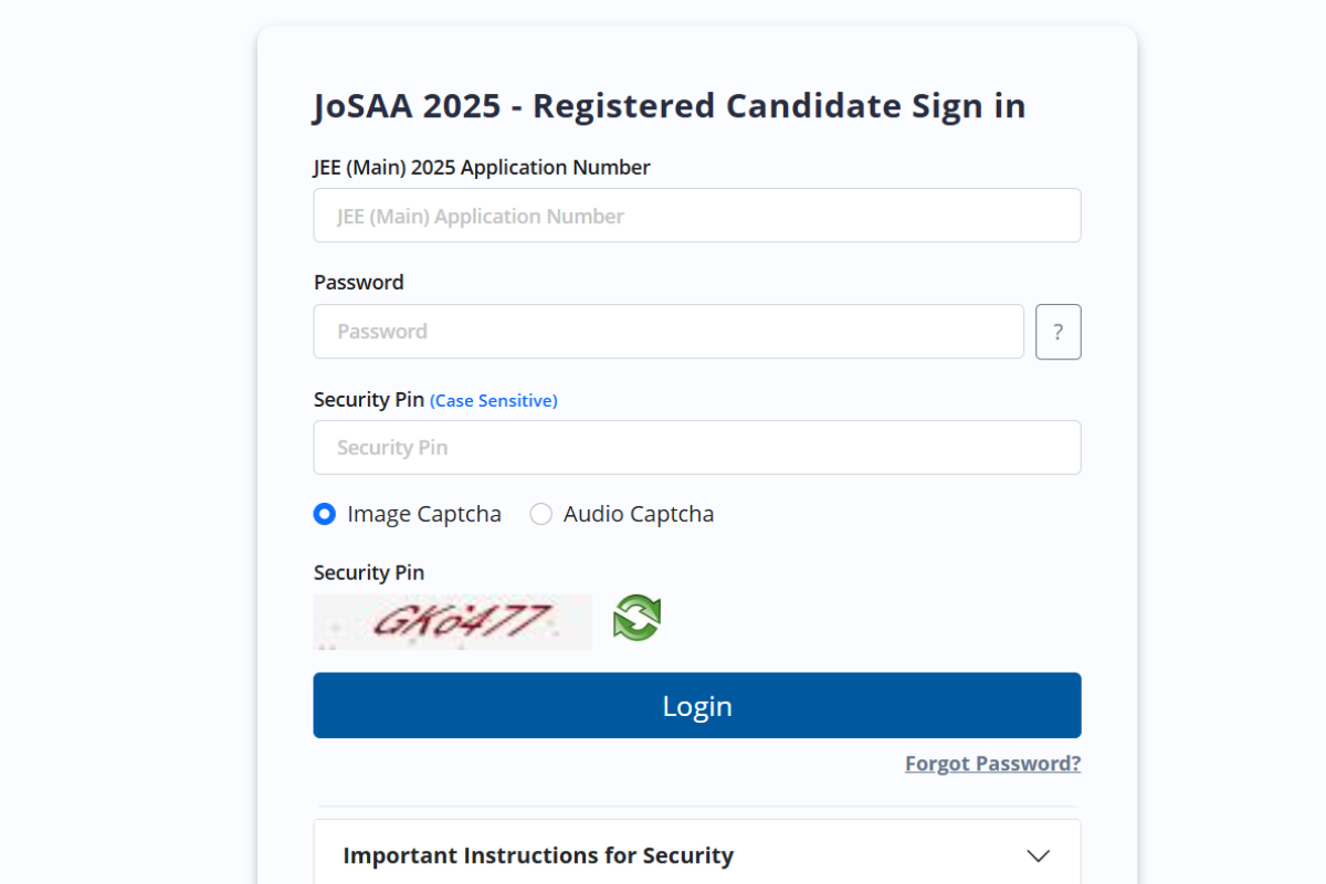 JoSAA Counselling 2025