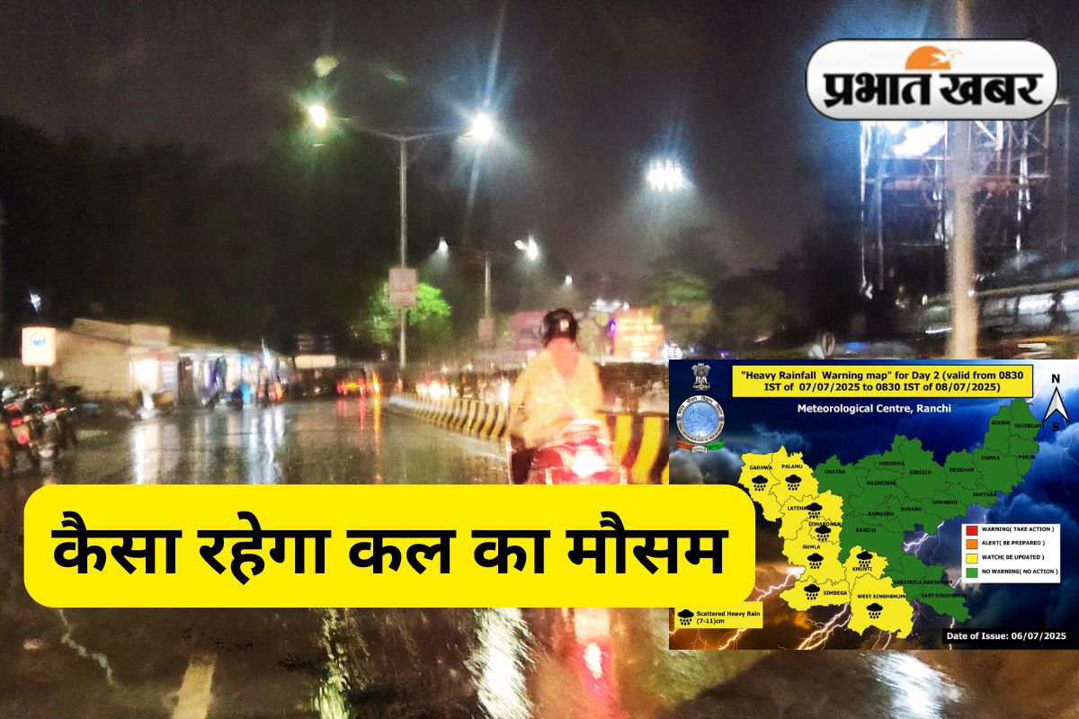 Kal Ka Mausam Monsoon trough passing Daltonganj heavy rain yellow alert