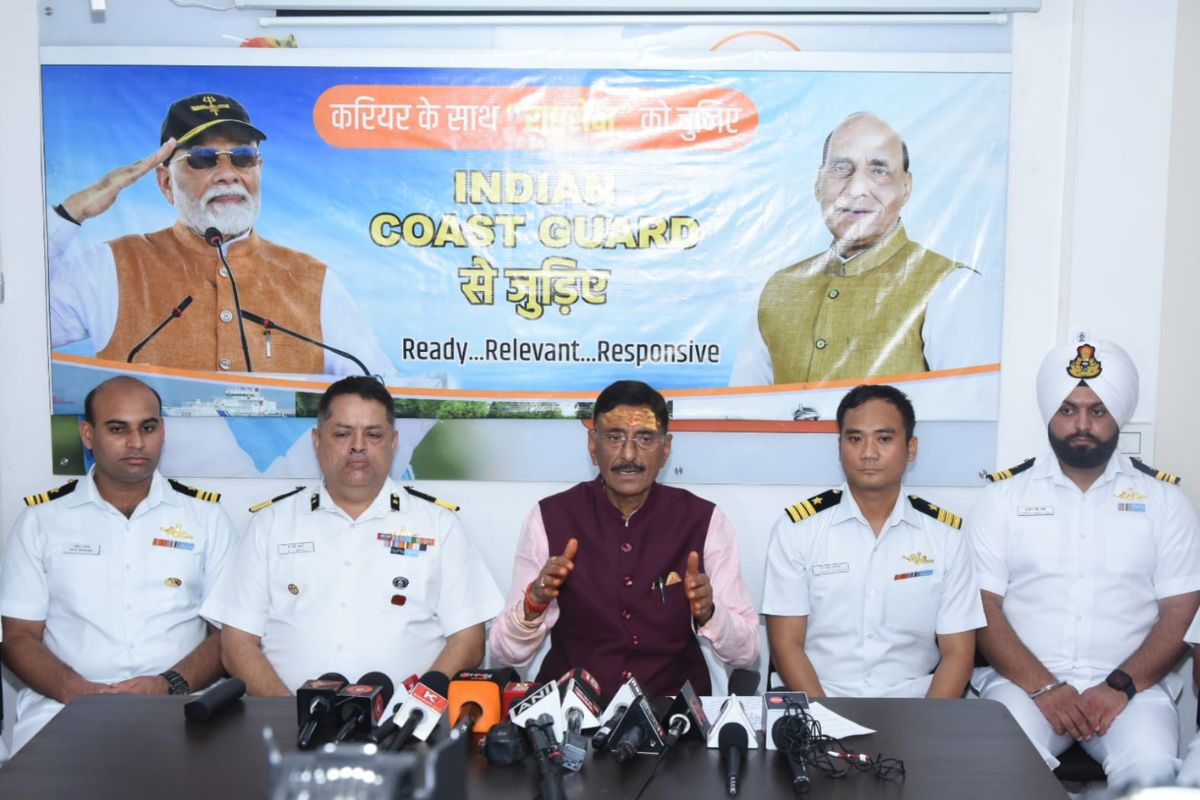 Sanjay seth with Indian Coast Guard officers