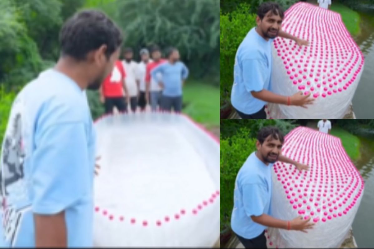 Viral Video men make boat from plastic bottle