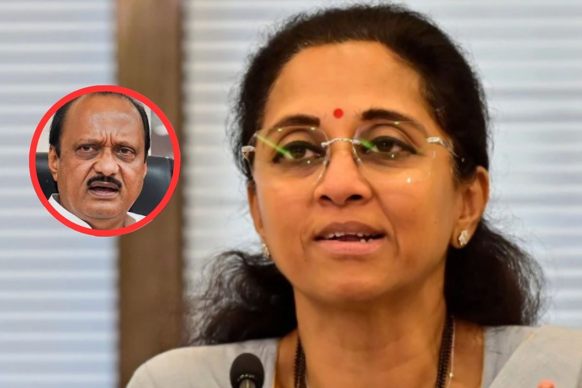 Ajit Pawar with Supriya Sule