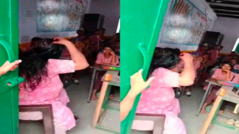 मूंडाखेड़ा स्कूल में हंगामा: गाना सुनते हुए बालों में चंपी करती शिक्षिका ने अभिभावकों को पीटा, वीडियो वायरल