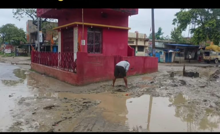Giridih News :लगातार हो रही बारिश से सड़कों पर जल जमाव, लोग परेशान