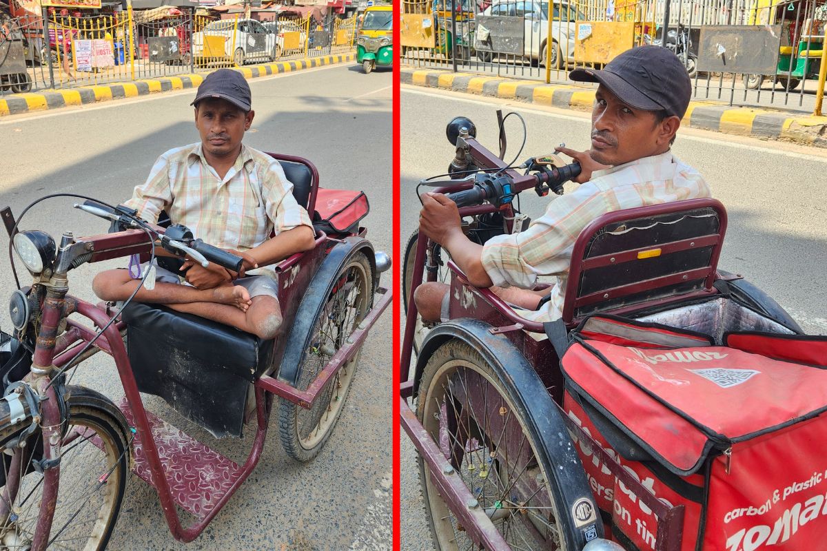 बोरिंग रोड में डिलिवरी लेने के दौरान मो शादाब की तस्वीर.