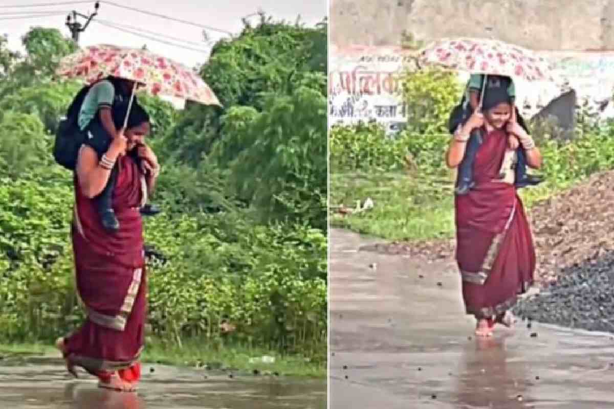 rain mother daughter viral video