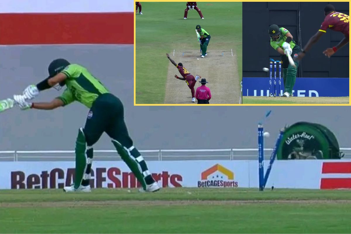 Babar Azam clean bowled in WI vs PAK 2nd ODI.