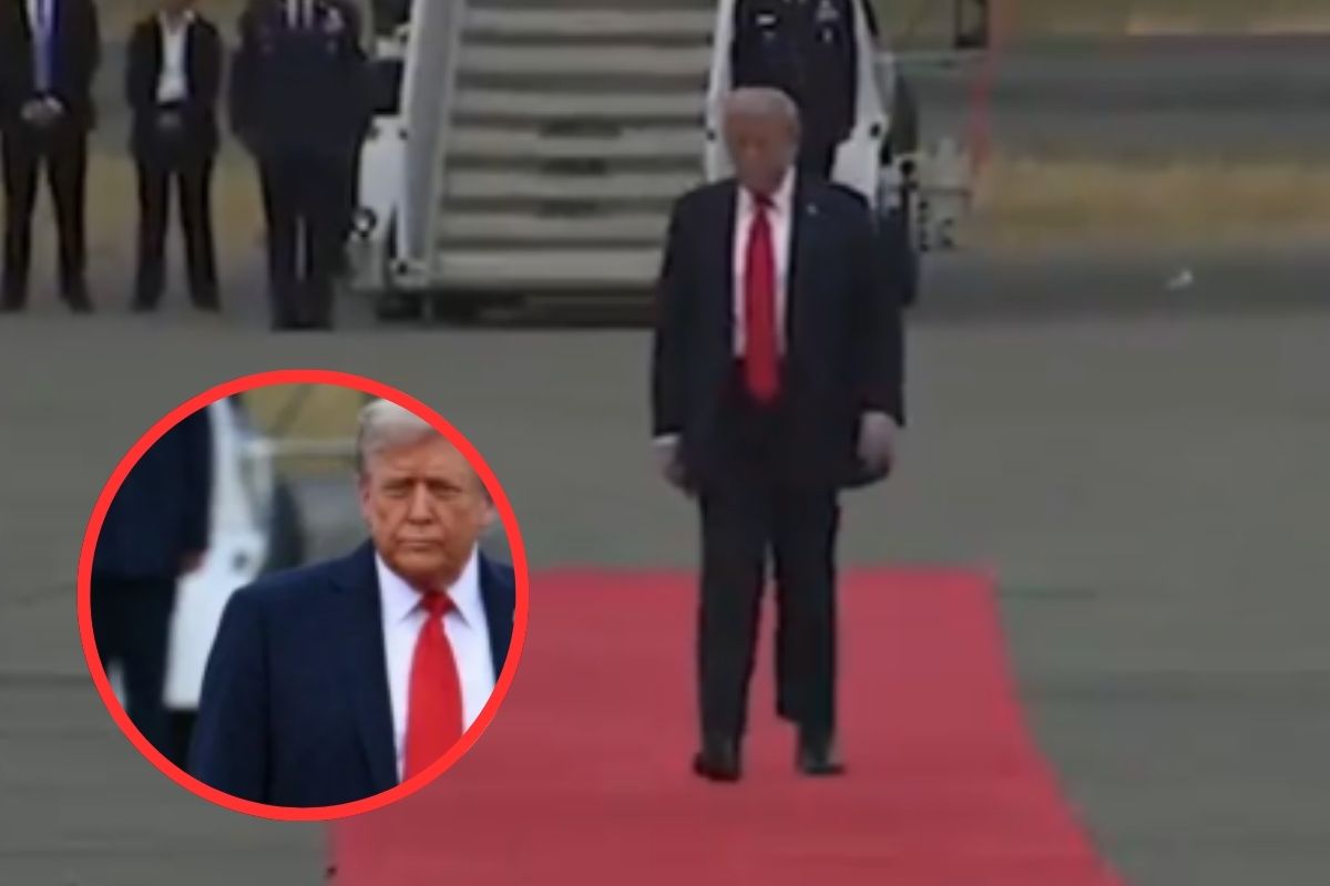 Donald Trump stumbles on red Carpet