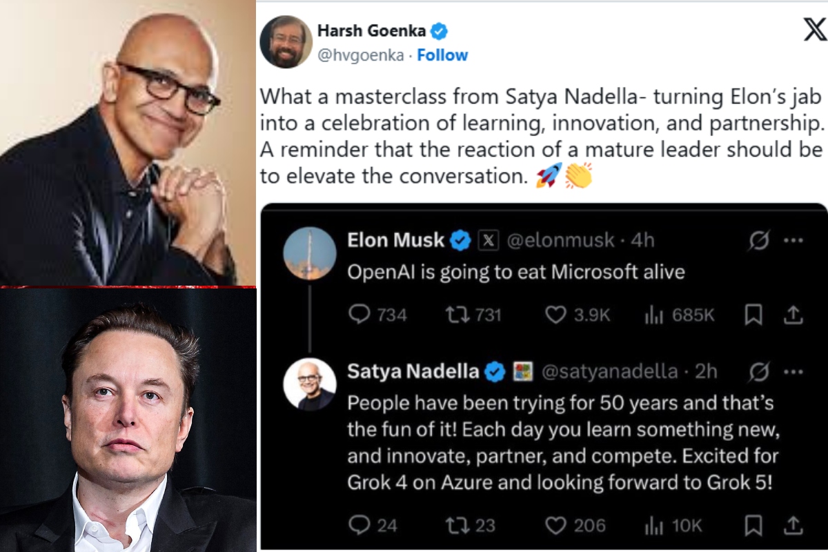 Elon Musk Vs Satya Nadella Harsh Goenka Reaction