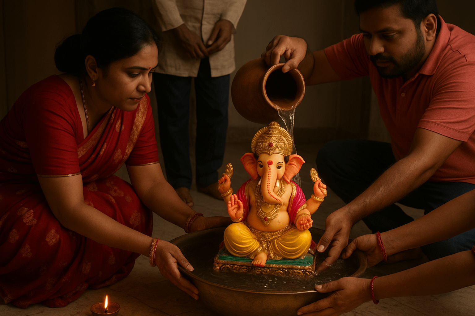 Ganpati Visarjan at Home - AI Photo