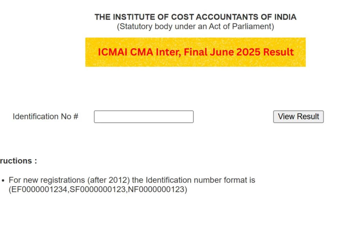 ICMAI CMA Result 2025 OUT
