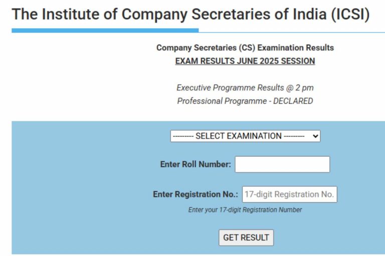 ICSI CS June Result 2025 OUT: सीएस प्रोफेशनल कोर्स रिजल्ट जारी, इस Link से करें चेक