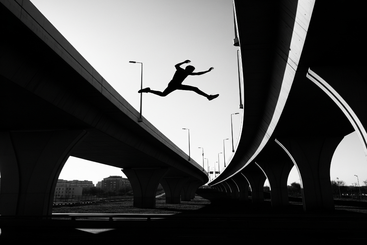 Viral Video: Man Tries to Jump From Flyover