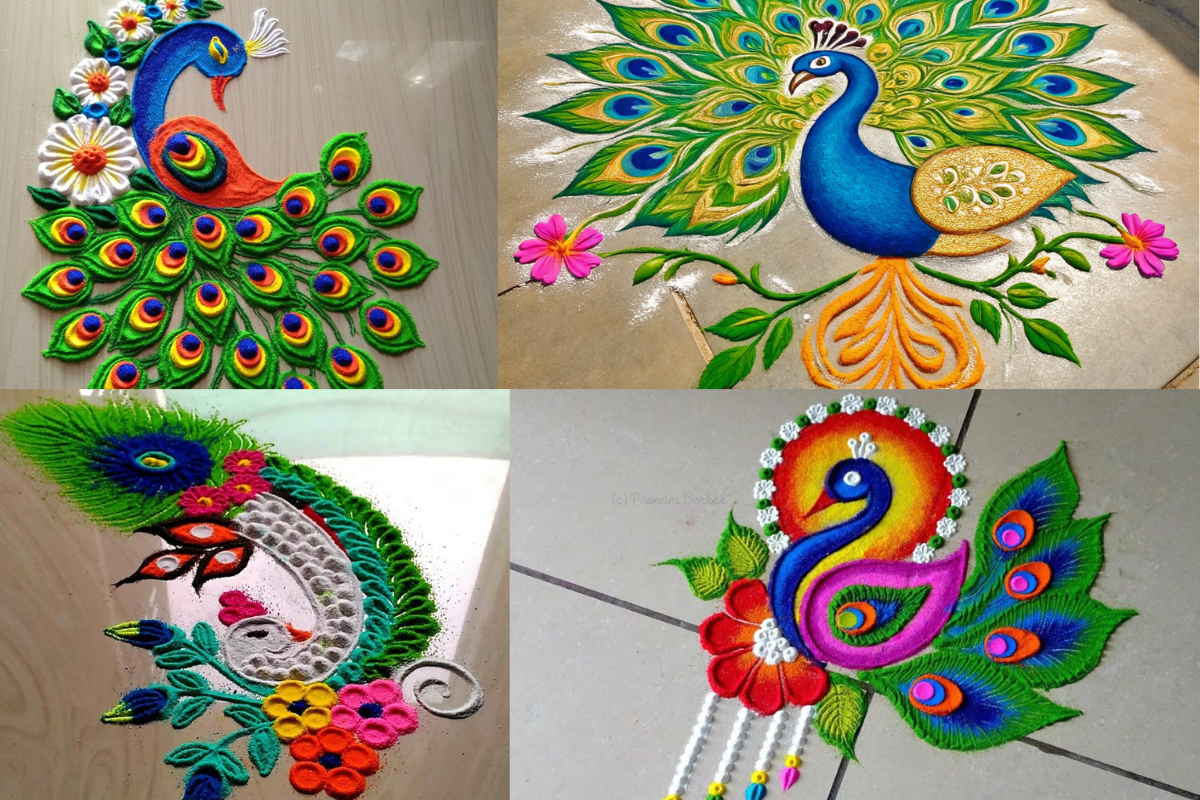 Peacock Rangoli Designs