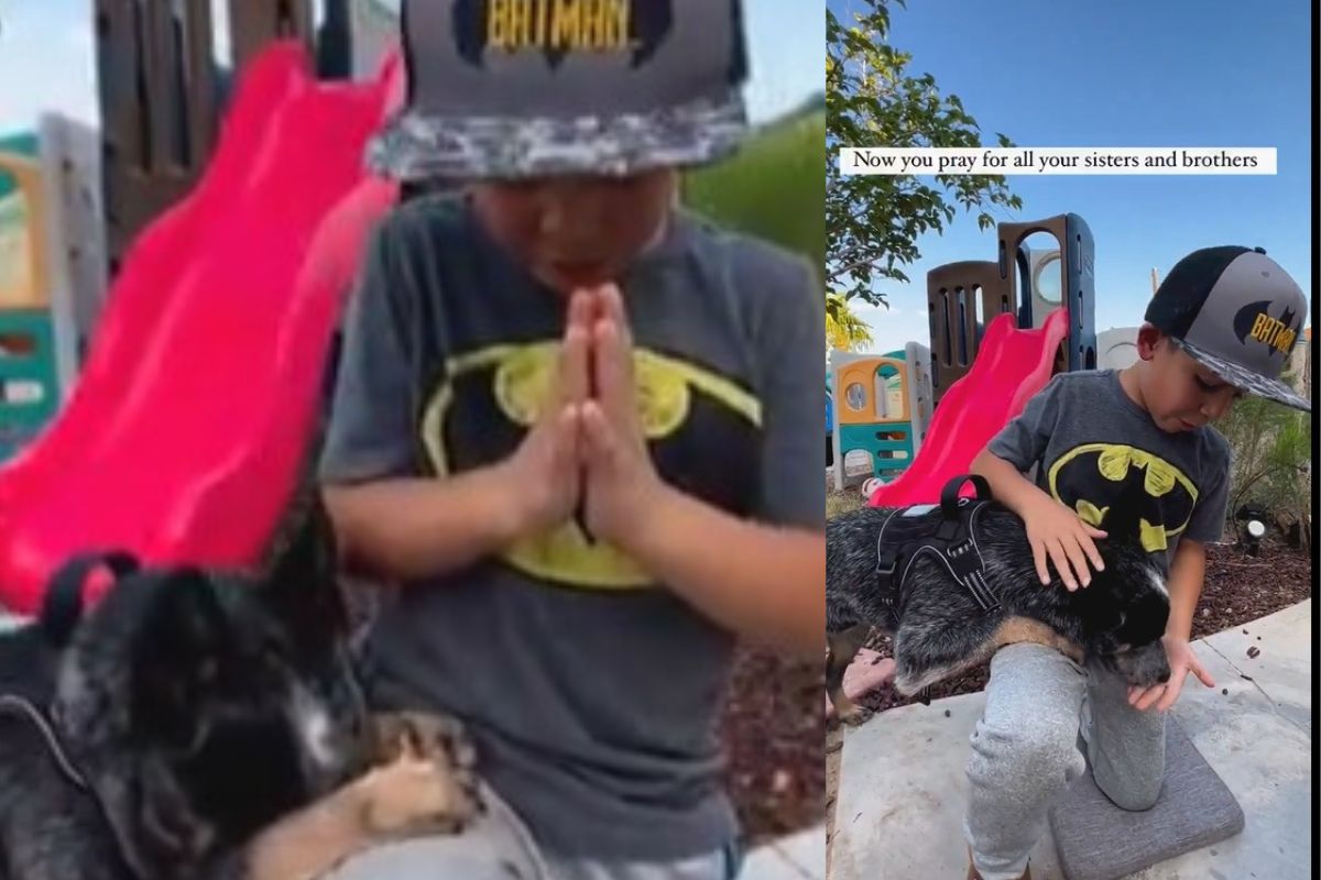 Prayer of Child and his Doggie