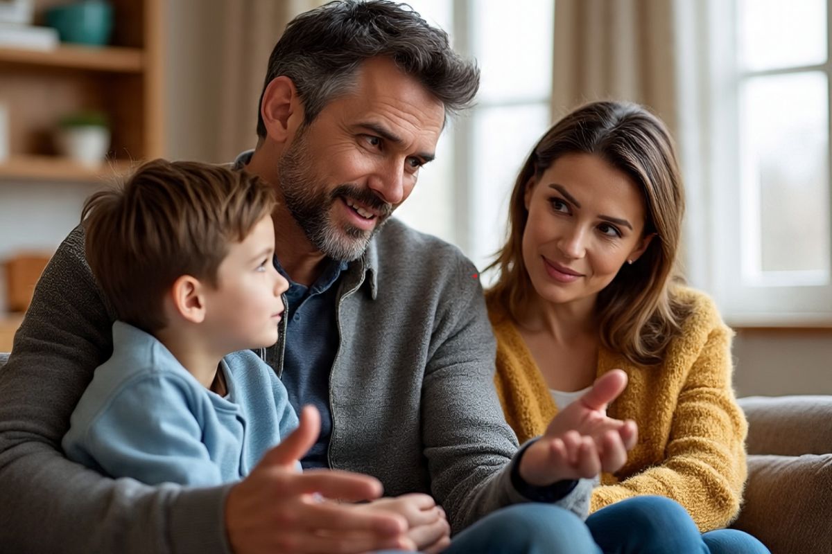 parents talking to their child