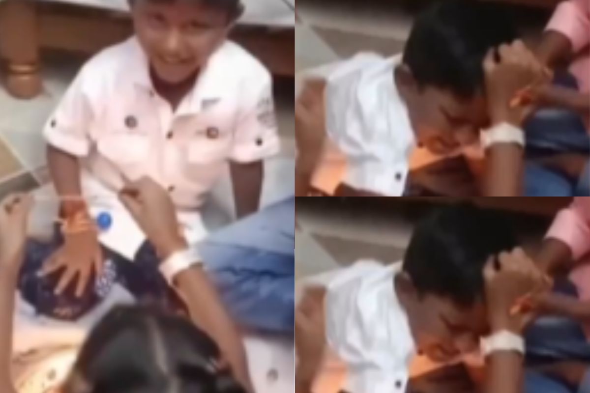 Viral Video brother irritating during tying rakhi sister beat him