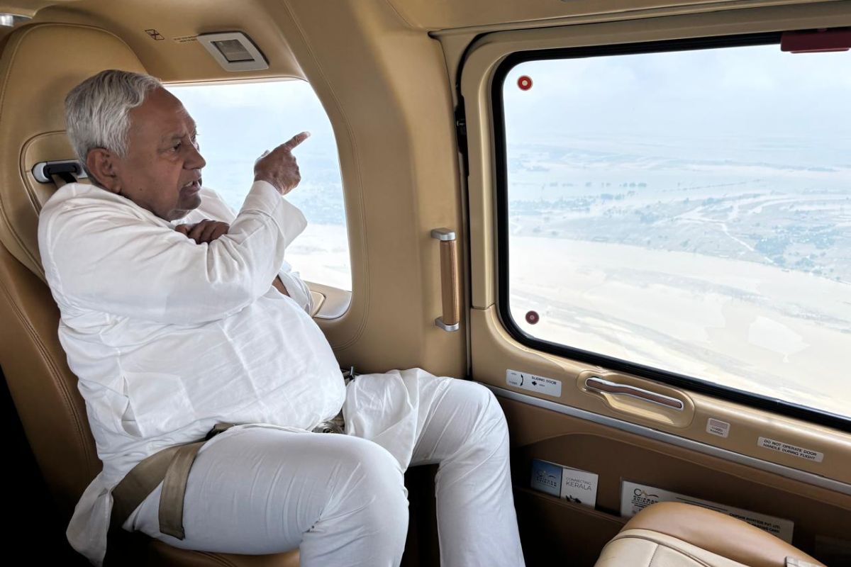 Bihar Flood Situation worsened CM Nitish did aerial survey
