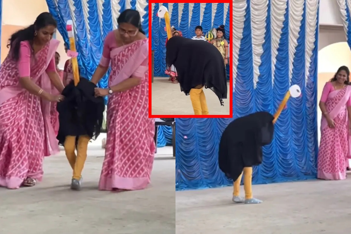 Viral Video boy dresses as Ostrich in fancy dress contest