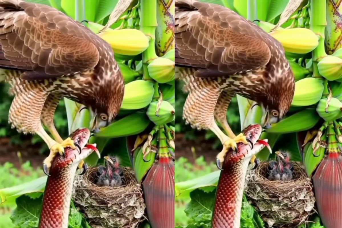 Viral Video snake and hawk fight