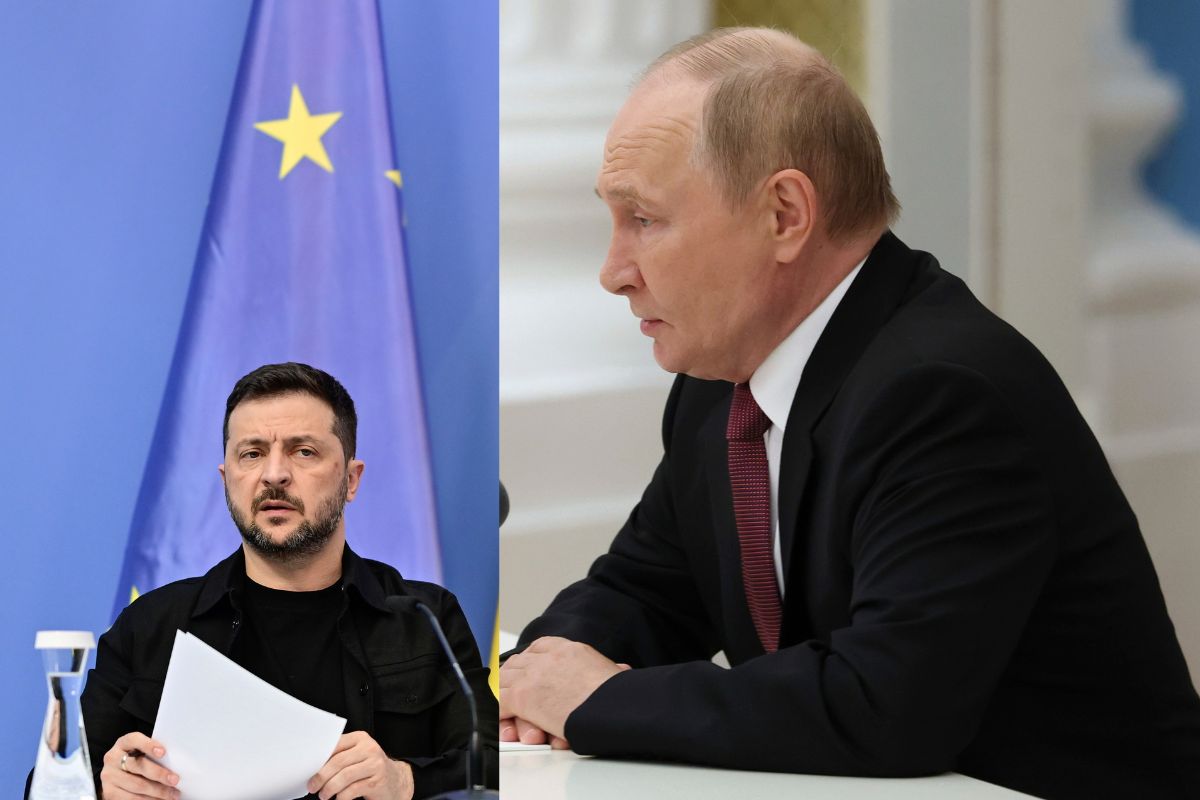 Volodymyr Zelenskyy and Vladimir Putin