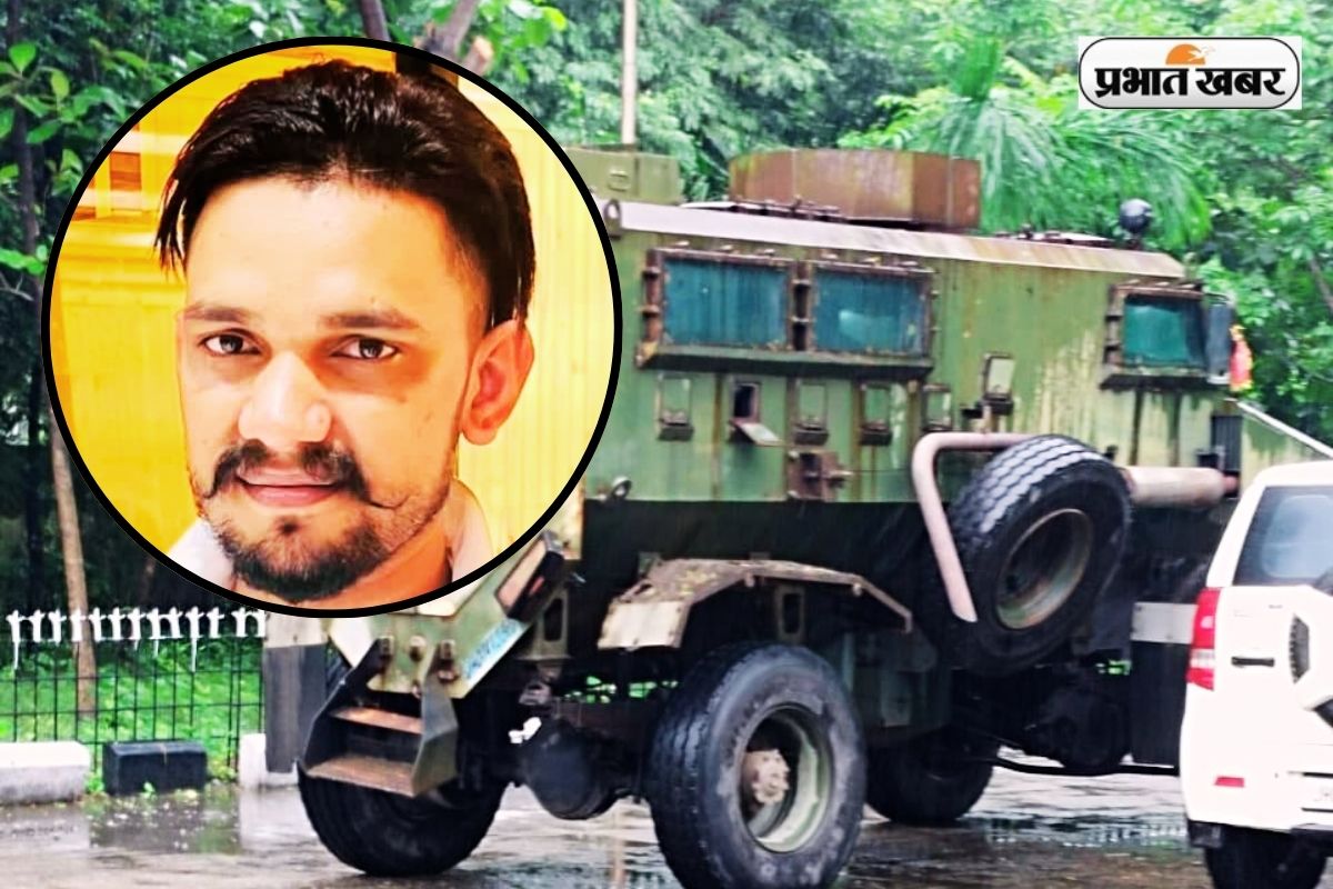 gangster Mayank Singh brought to Ramgarh court in anti land mines vehicle