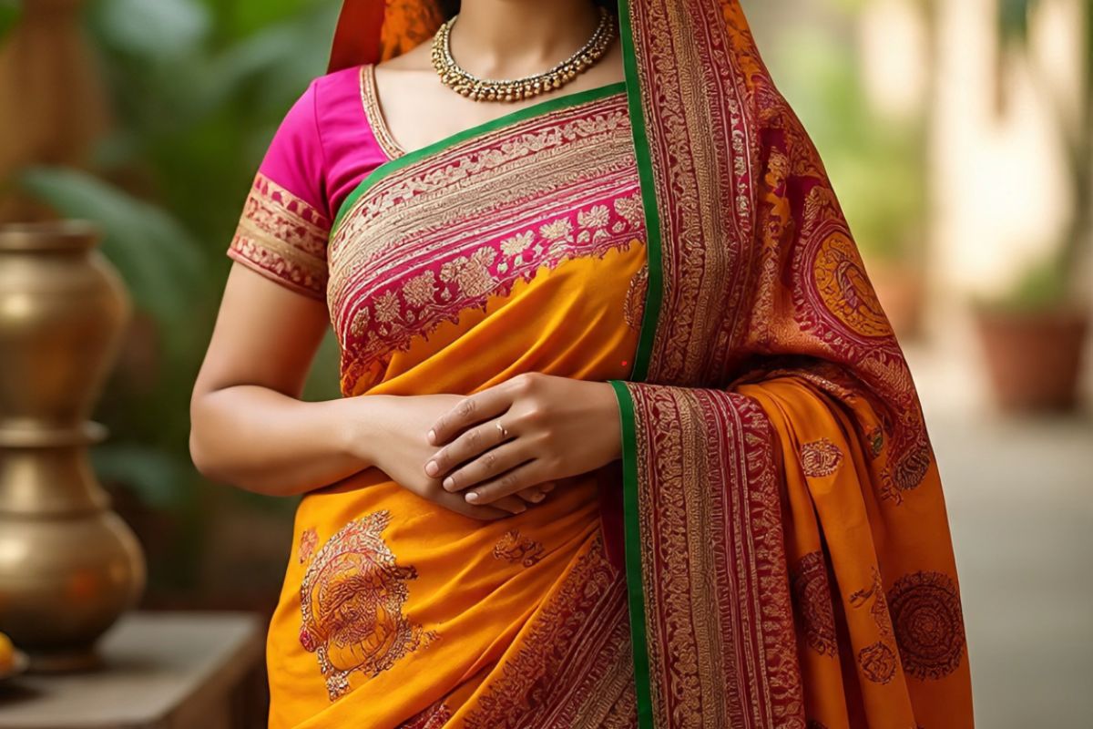 karma puja saree