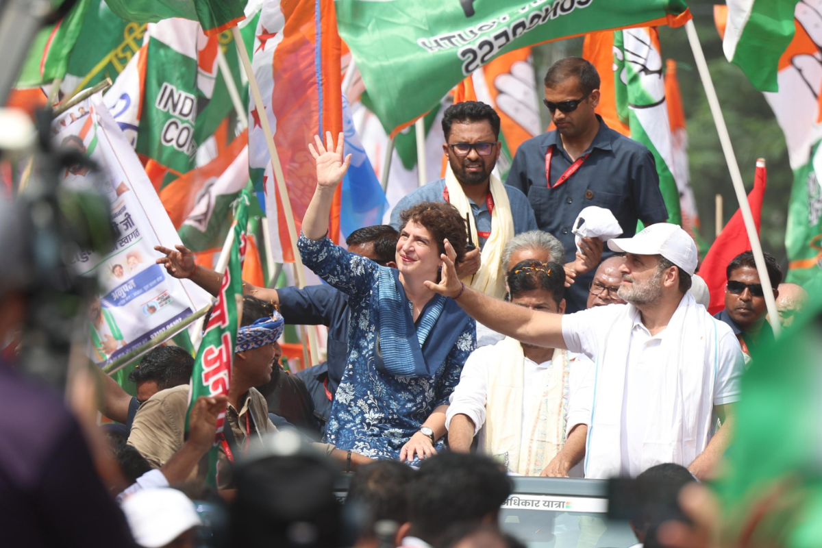 priyanka gandhi and rahul gandhi voter adhikar yatra