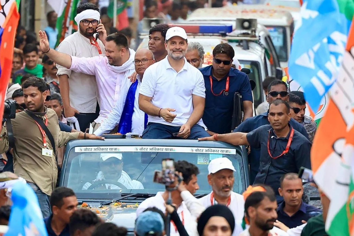 Rahul gandhi and tejashwi yadav voter adhikar yatra