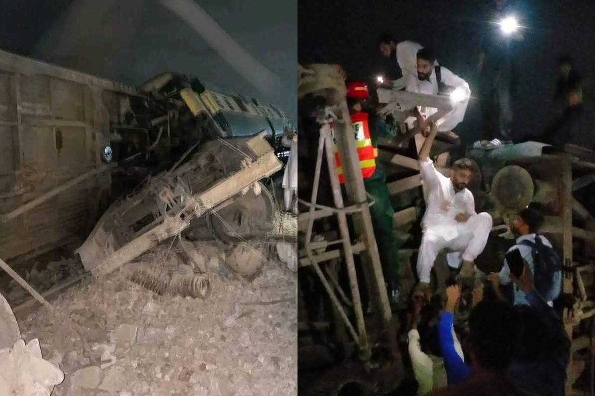 train derail in Pakistan