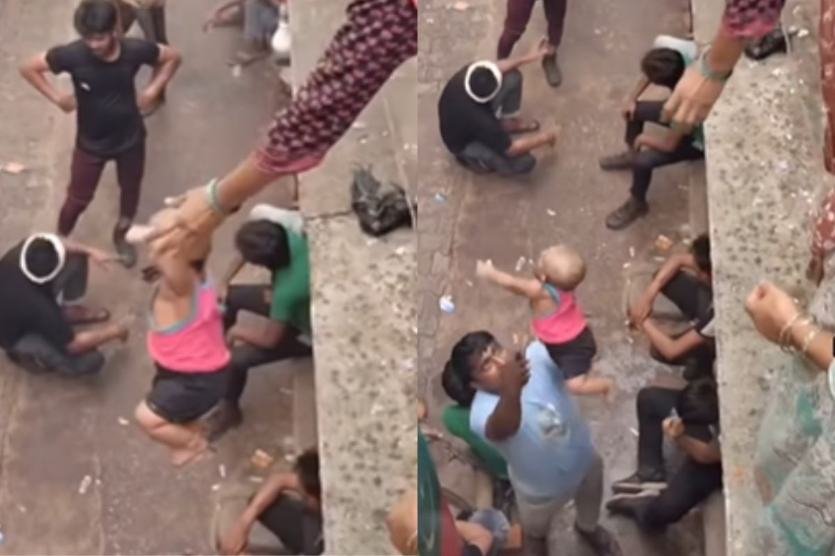 women threw child from terrace