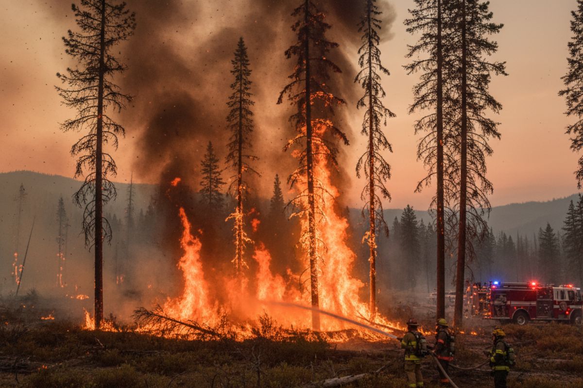 14 year old boy sets Forest Fires Portugal reasons shocking / Ai Generated Image