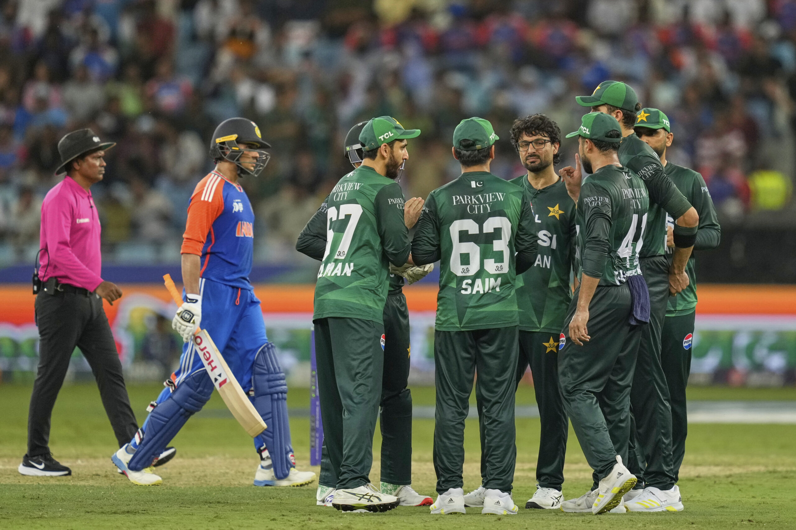 controversial gesture from Pakistan cricketer's Rauf, Farhan invites criticism from opposition.