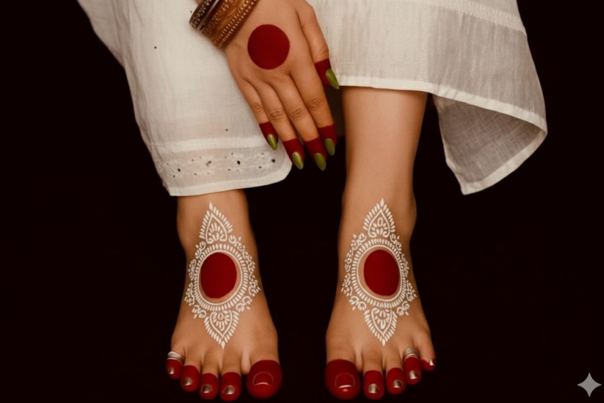 Aaltaa Kumkum Mehndi Design For Legs