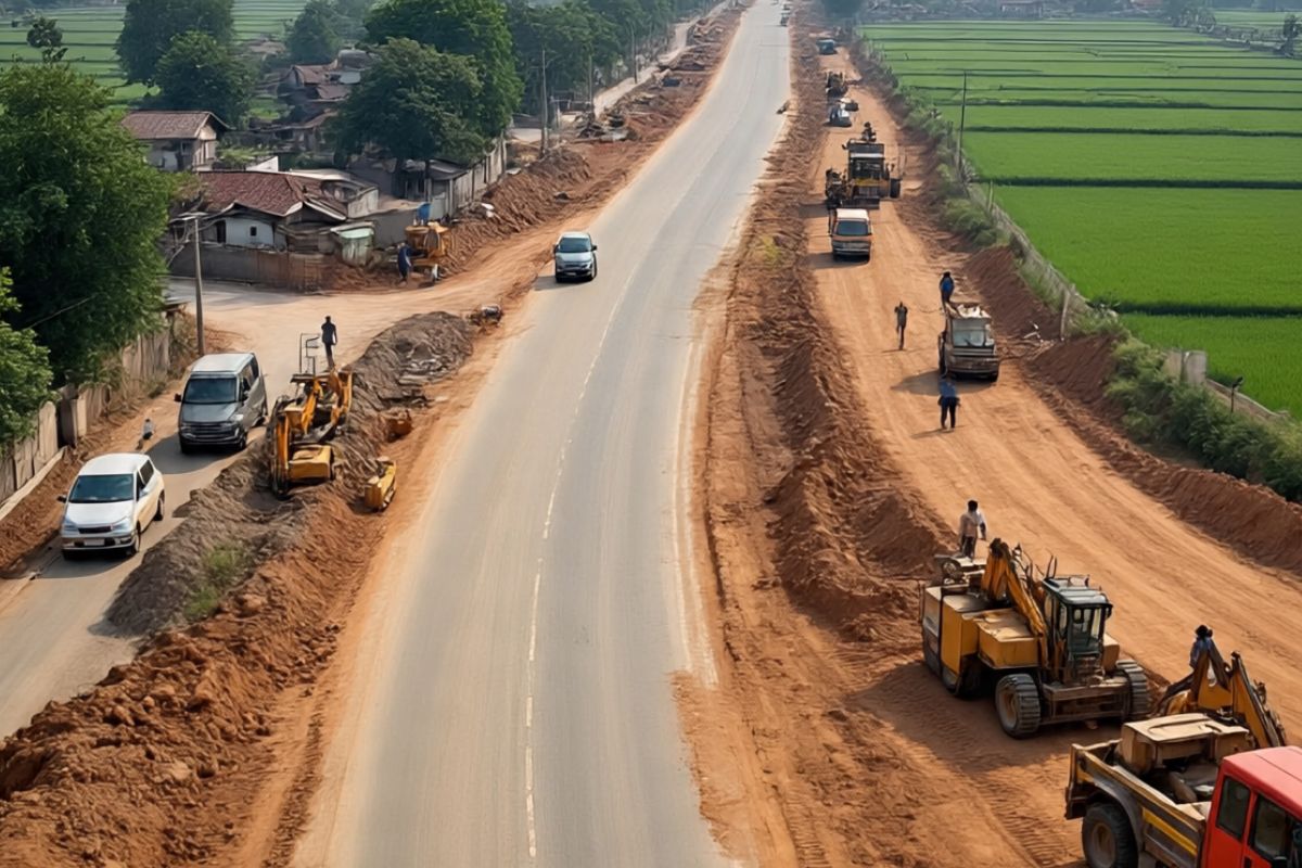 Bihar Road Development between two districts twice as wide vehicles run fast