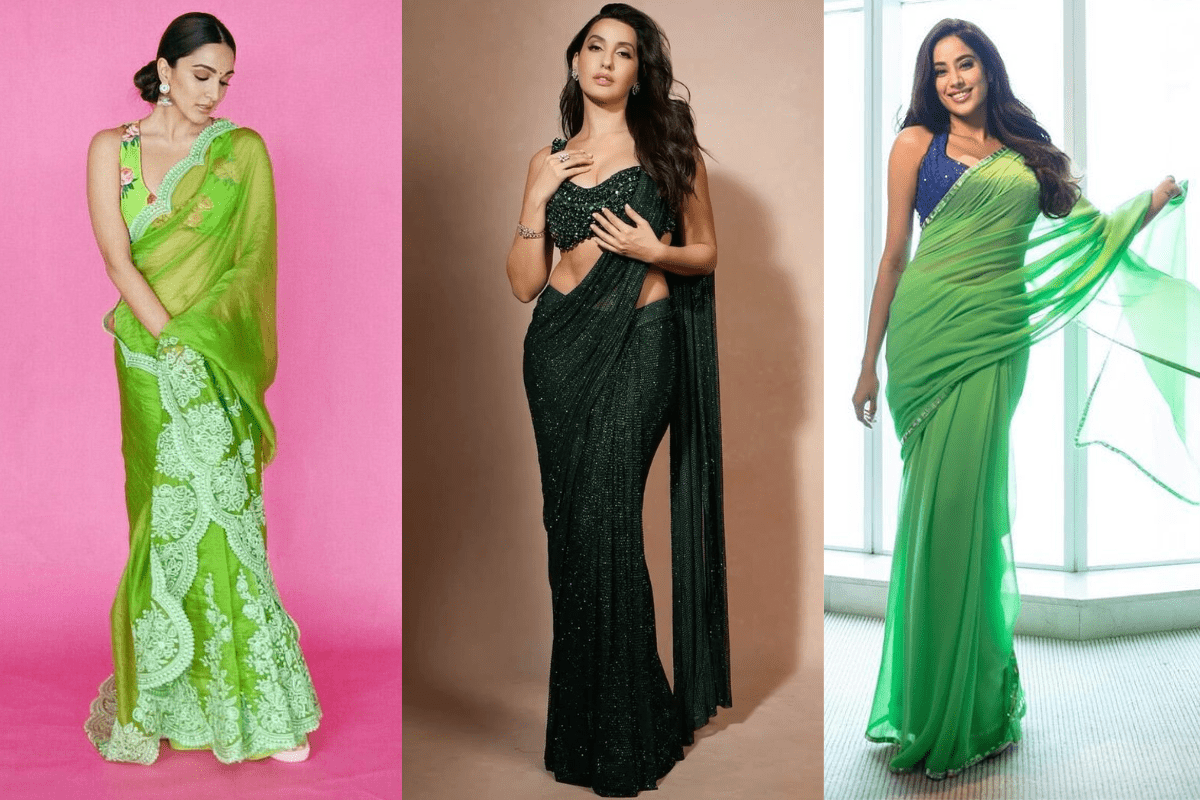 Bollywood Inspired Green Saree