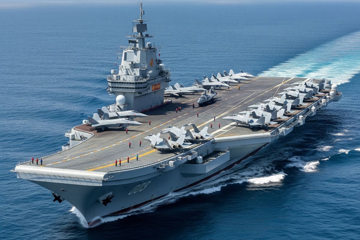 China Fujian aircraft carrier/ Ai Generated Image