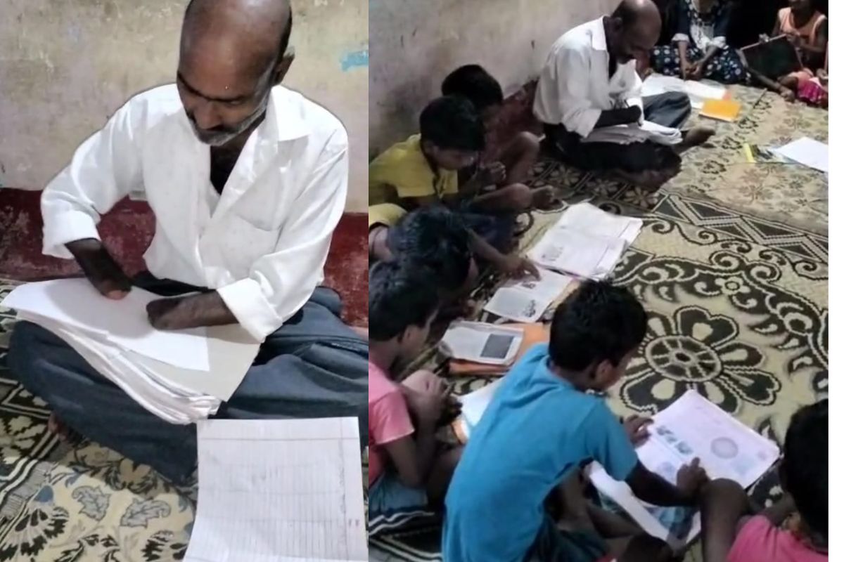 Diwakar Mandal has been teaching without a palm for 33 years