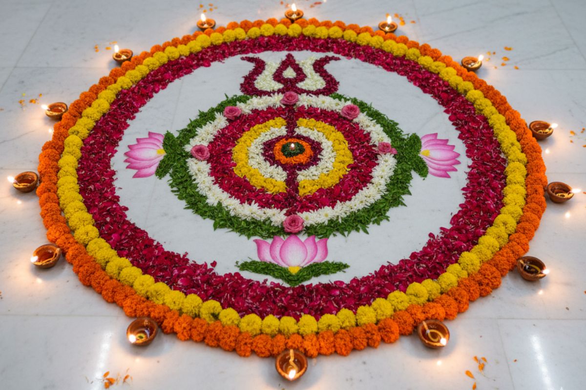 Durga Puja Rangoli Design 2