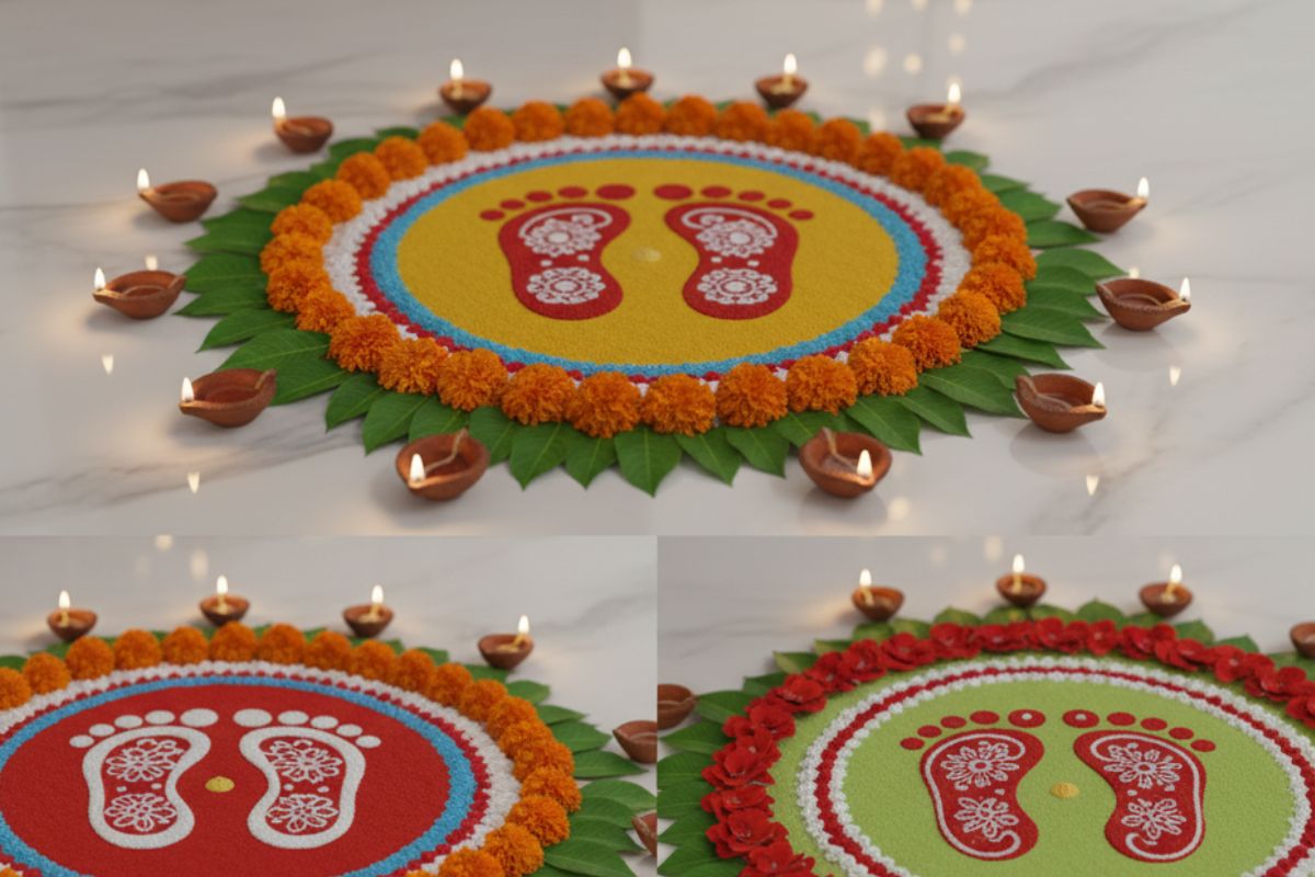Durga Puja Rangoli Design 5
