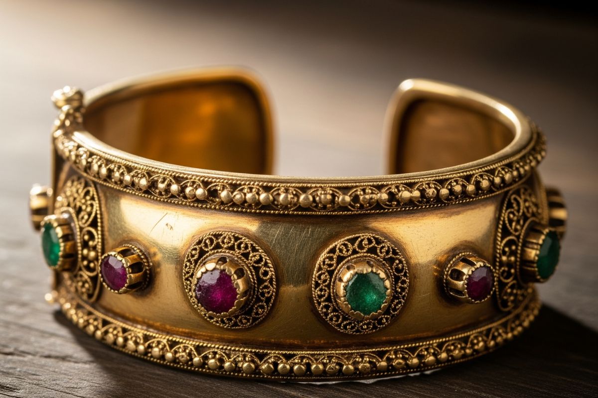 Egyptian Museum 3000 Year Old Pharaoh Gold Bracelet Missing/ Ai Generated Image