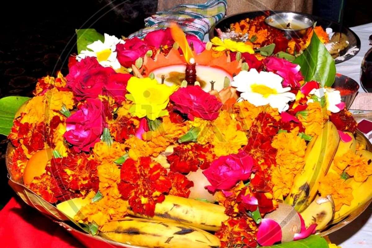 Flower plate during festivals