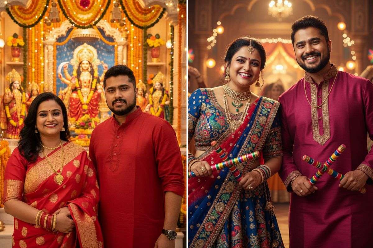 Gemini AI Navratri Couple Image