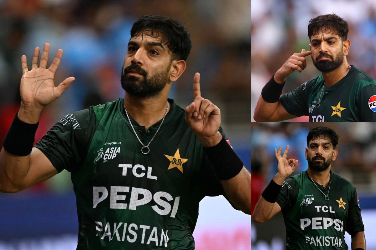 Haris Rauf Controversial Gesture During Ind Vs Pak Asia Cup 2025 Super 4 Clash