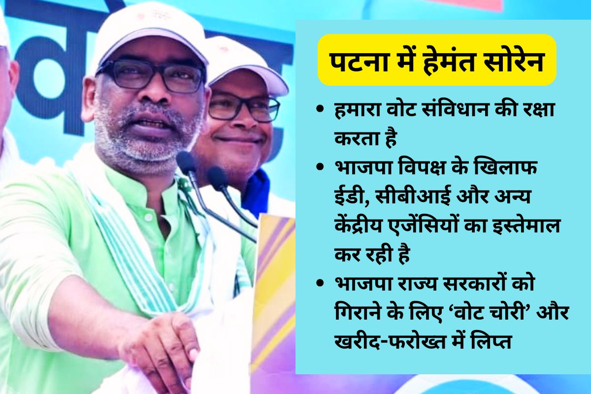 Hemant Soren In Patna Voter Adhikar Yatra News