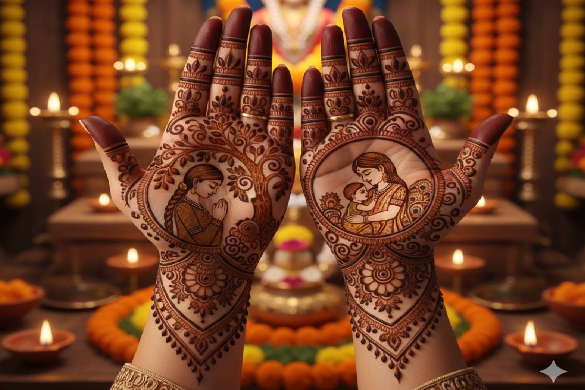 Jitiya Mehndi Design 1